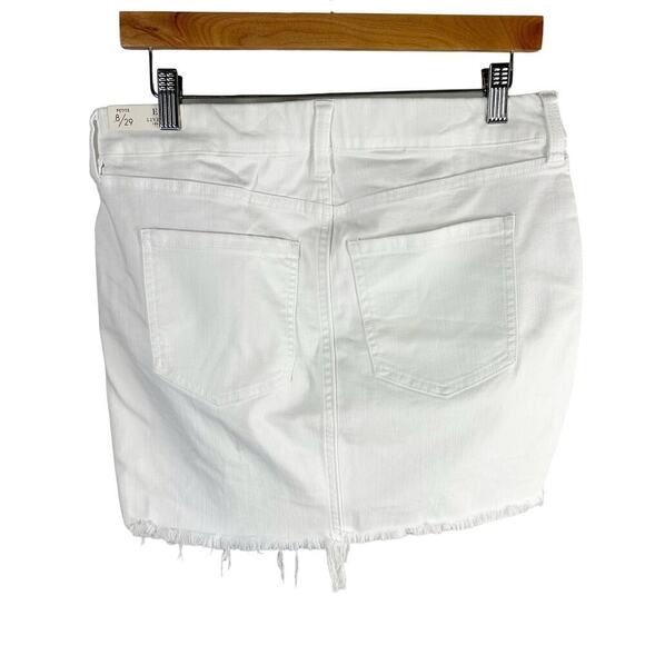 Liverpool Gia Glider Pull-On Skirt Fray Hem Side Gusset White US 8 Petite - Picture 2 of 13